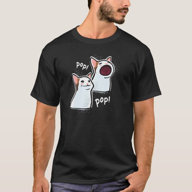 Pop Cat Funny Cat Memors Pullover T Shirt (Framsida)
