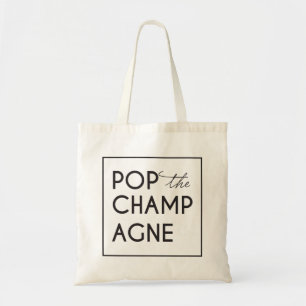 Pop Champagne Bachelorette Tote Tygkasse