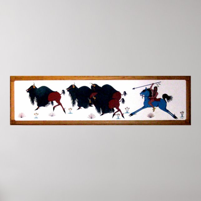 Pop Charlee Buffalo Hunting Mural Poster (Framsidan)