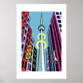 Pop City Skyline – Urban Tower Affisch