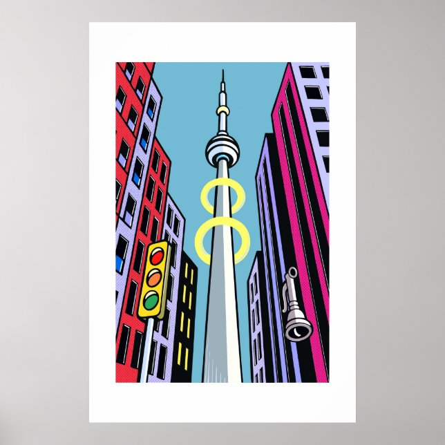 Pop City Skyline – Urban Tower Poster (Framsidan)