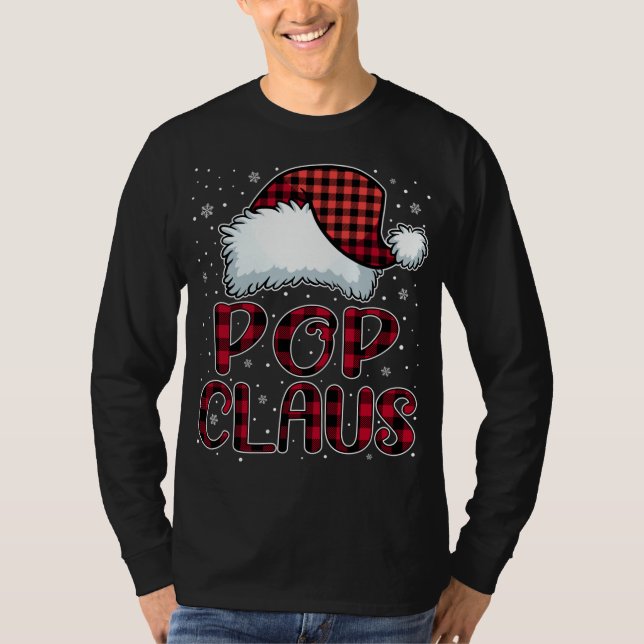 Pop Claus God jul Buffalo Play Red Santa T Shirt (Framsida)