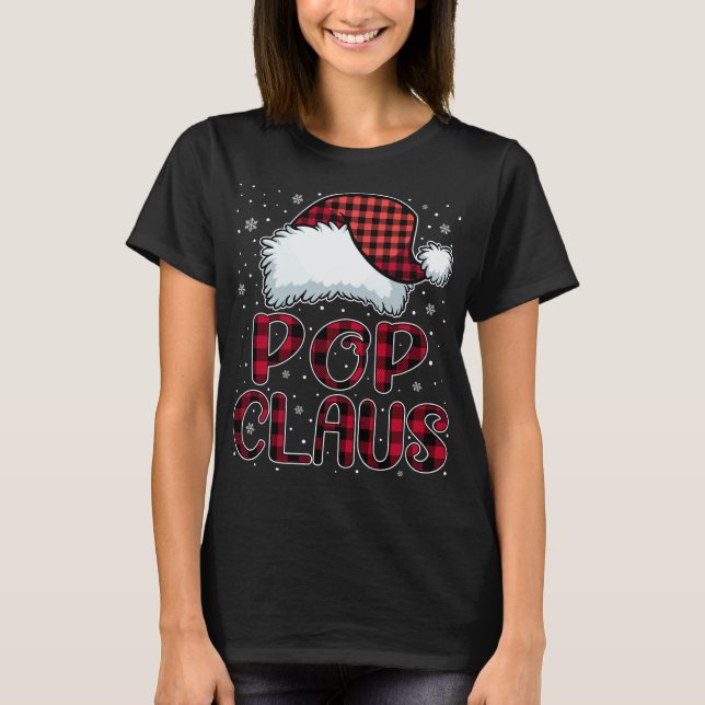 Pop Claus God jul Buffalo Play Red Santa T Shirt (Framsida)