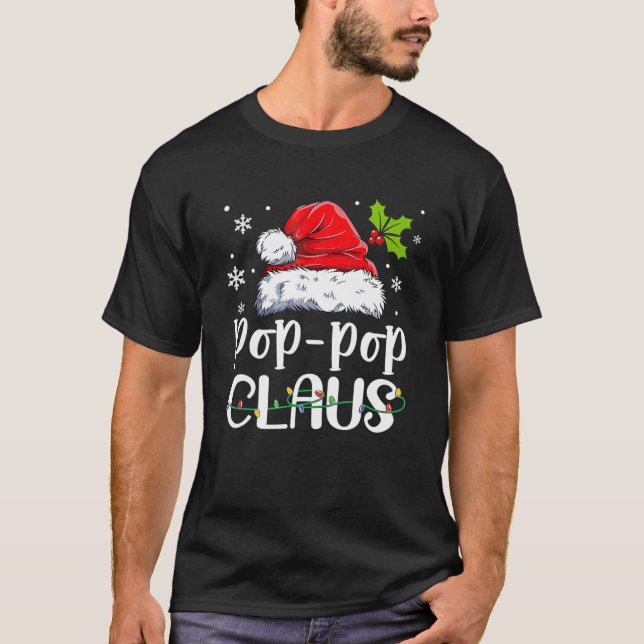 Pop Claus-julfamiljen Pajama som matchar Xma T Shirt (Framsida)