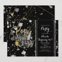 POP CLINK FIZZ Champagnebubblor Festliga Inbjudnin