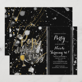 POP CLINK FIZZ Champagnebubblor Festliga Inbjudnin Inbjudningar