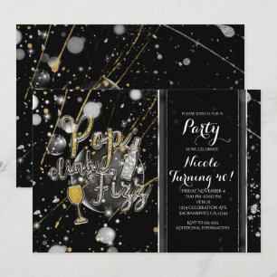 POP CLINK FIZZ Champagnebubblor Festliga Inbjudnin Inbjudningar