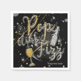 POP CLINK FIZZ Champagnebubblor Partyfirande Pappersservett
