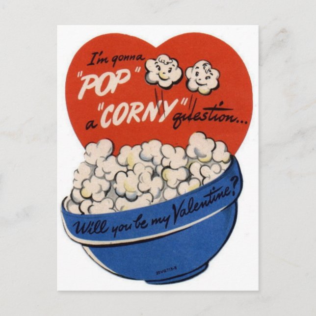 Pop "Corny" Valentine Helg Vykort (Framsida)