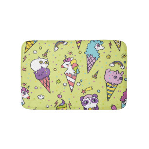 Pop Cute Ice Cream: Animal Mönster Badrumsmatta