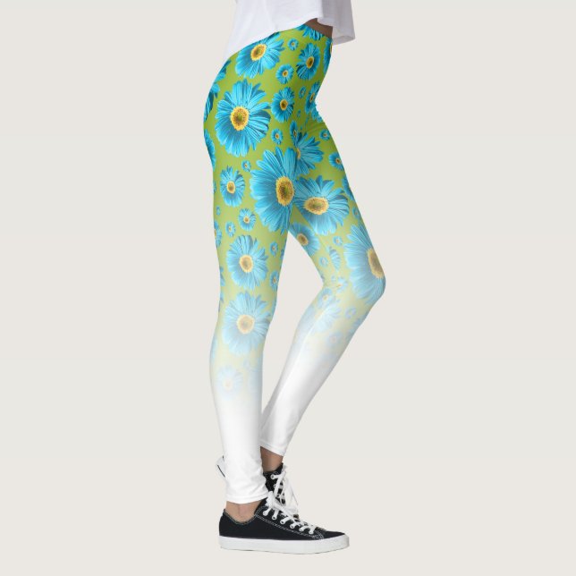 Pop Daisy Aqua Blå Leggings (Höger)