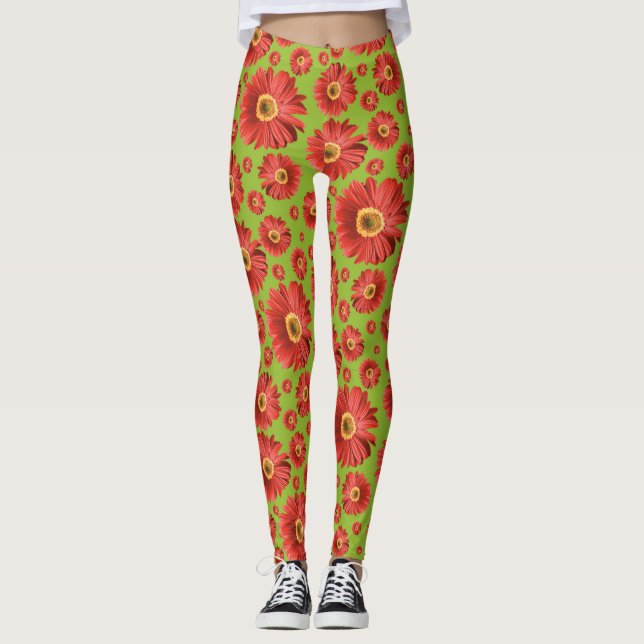 Pop Daisy Red Leggings (Framsida)