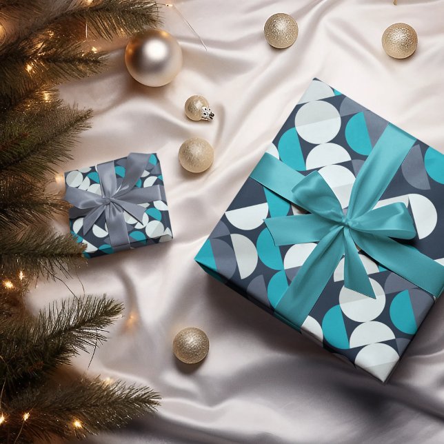 Pop Decor Presentpapper (blue semicircle birthday packing gift wrap,gift wrapping paper,return gift wrap paper,paper gift)