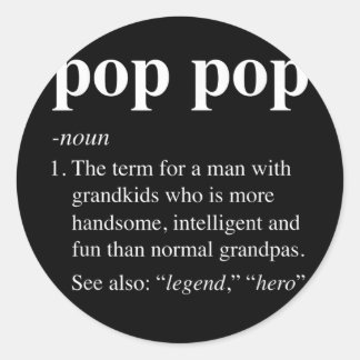 Pop-definitionsfunktion för manar Pop Pop Dictiona Runt Klistermärke