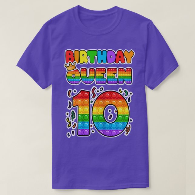 Pop Det 10:e födelsedagspressen 10 år gammal flick T Shirt (Design framsida)