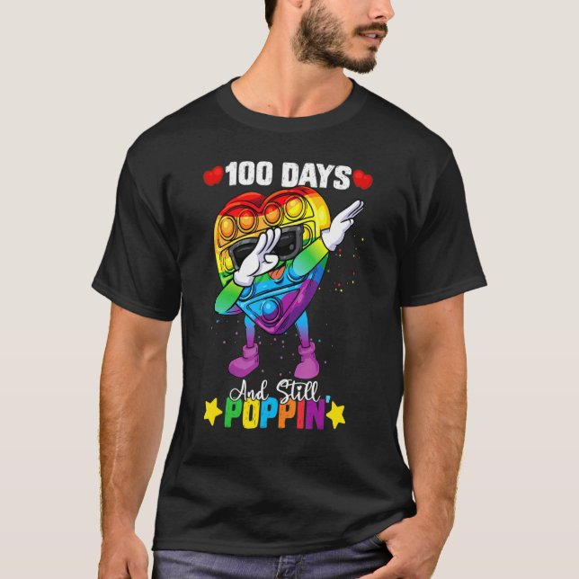 Pop det Dabbing Fidget Leksak 100-dagen för skolfl T Shirt (Framsida)