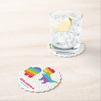 Pop det Dinosaur Robot Boy Birthday Underlägg Papper