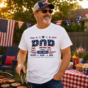 Pop Est 2026 USA Patriotisk Flagga Anpassat Barn N T Shirt