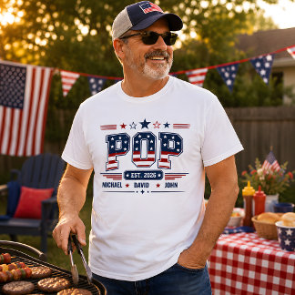 Pop Est 2026 USA Patriotisk Flagga Anpassat Barn N T Shirt