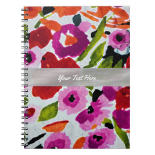 Pop Färg Watercolor Flowers Anteckningsbok
