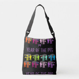 Pop Färger Chinese Gris Year Zodiac Monogram Bag Axelväska