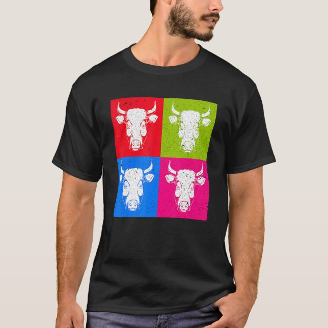 Pop Farm Animal Farming Farmer Cow 1 T Shirt (Framsida)