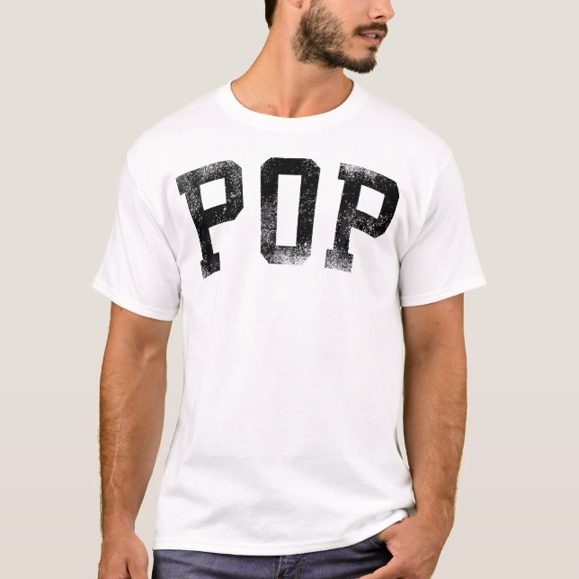 Pop Fet Font Birthday T Shirt (Framsida)