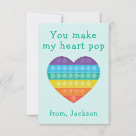 Pop-fidget-kort för klassrumsvalentinrainarmering tack kort