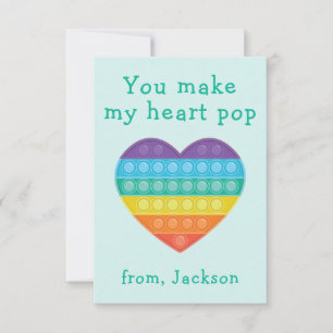 Pop-fidget-kort för klassrumsvalentinrainarmering tack kort