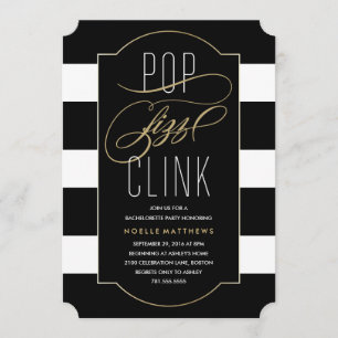 Pop Fizz Clink Bachelorette-partiets inbjudan