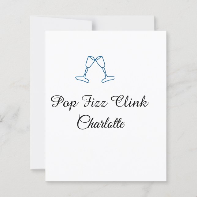 Pop fizz clink blue champagne bottle new year (Framsida)