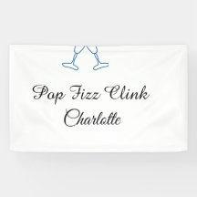 Pop fizz clink blue champagne bottle new year