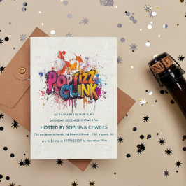 Pop Fizz Clink graffiti Nyårsafton Party Inbjudningar