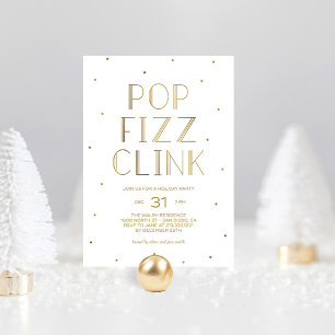 Pop Fizz Clink Holidayfest Nyårsafton Fest Inbjudningar