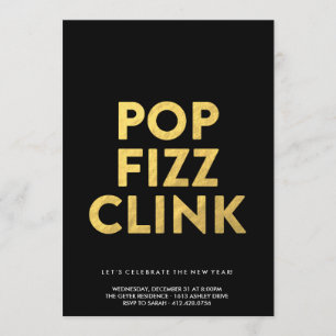 POP FIZZ CLINK! - Inbjudan till Nyårsafton-part