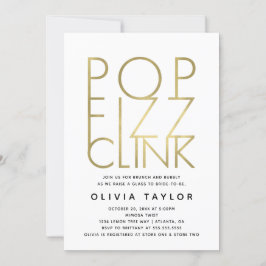 Pop Fizz Clink Inbjudningskort för möhippan, Faux