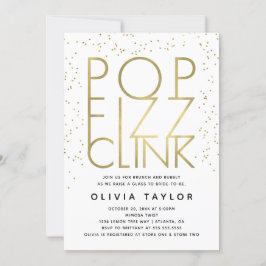Pop Fizz Clink Inbjudningskort för möhippan, Faux