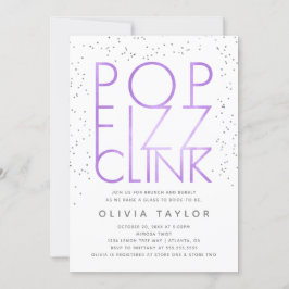 Pop Fizz Clink Inbjudningskort för möhippan, Lila