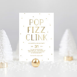 Pop Fizz Clink Julfest Nyårsafton Party Inbjudningar
