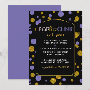 Pop Fizz Clink Milestone eller någon Vuxen från ål Inbjudningar