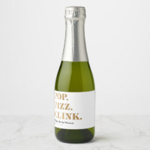Pop Fizz Clink Mini Sparkling Vin Flaska etiketter