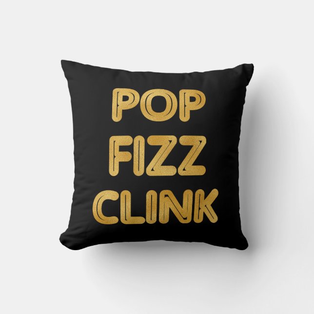 Pop Fizz Clink Modern Typografi Kudde (Framsida)