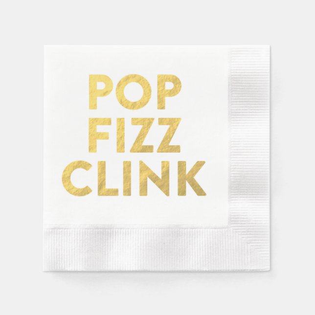 POP FIZZ CLINK Napkins Pappersservett (Framsidan)
