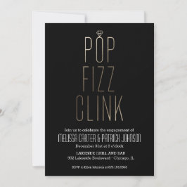 Pop Fizz Clink - nyårsskifte Förlovningsfest Faux Inbjudningar