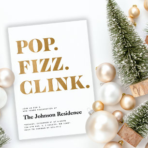 Pop Fizz Clink Nytt År Inbjudan