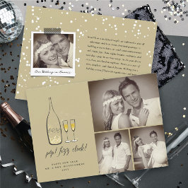 Pop Fizz Clink Snyggt Guld Champagne Chic 3 Foto Julkort