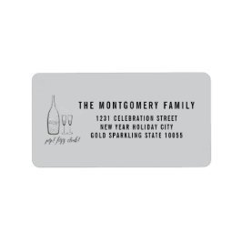 Pop Fizz Clink Snyggt Silver Champagne Adress Returadress Etikett