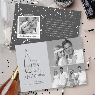 Pop Fizz Clink Snyggt Silver Champagne Chic Photo Julkort