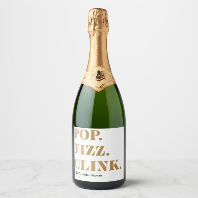 Pop Fizz Clink Sparkling Vin etiketter (Framsida)