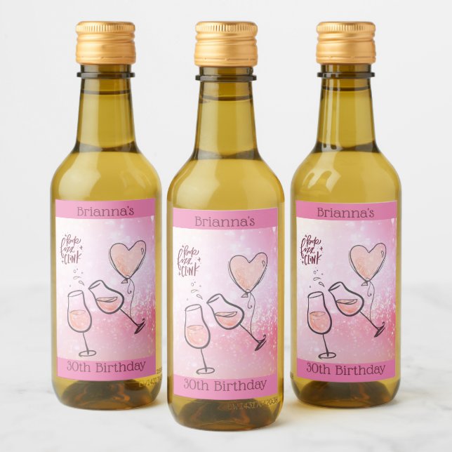 Pop Fizz Clink Vin Glass Sparkling Vin Celebrati Vinetikett (Flaskor)